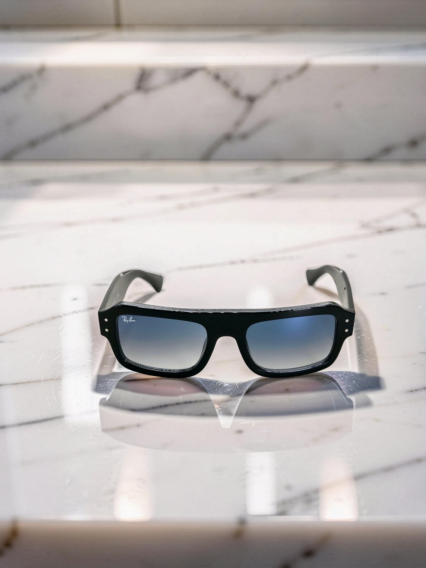 Occhiali da sole 4454 6677/3F Nero Lucido - Lenti Azzurre Sfumate