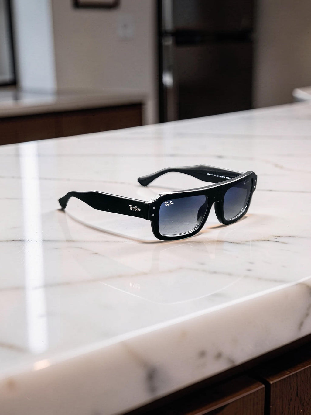 Occhiali da sole 4454 6677/3F Nero Lucido - Lenti Azzurre Sfumate