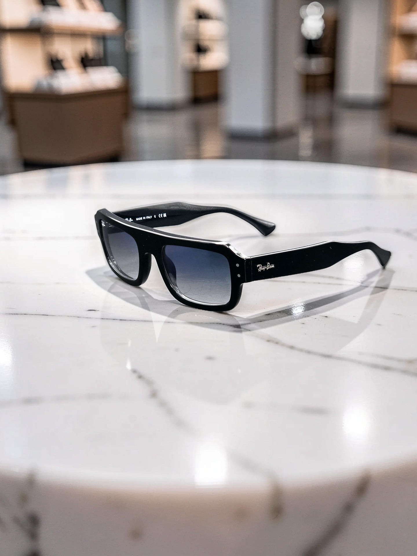 Occhiali da sole 4454 6677/3F Nero Lucido - Lenti Azzurre Sfumate