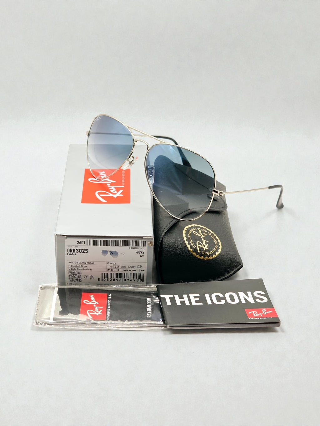 Occhiali da sole 3025 003/3F Argento - Lenti Blu Sfumate Taglia 58-14-135