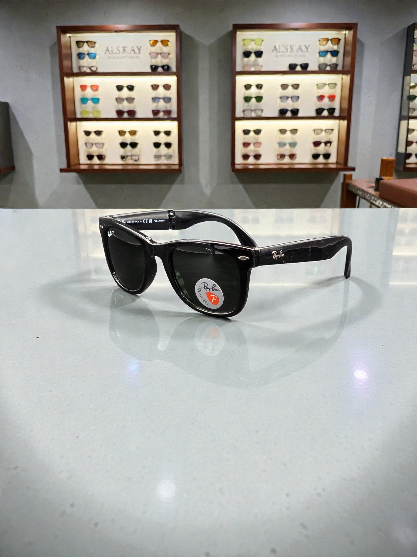 Occhiali da sole Folding 4105 601/58 Nero - Lenti Verdi Polarizzate Taglia 50