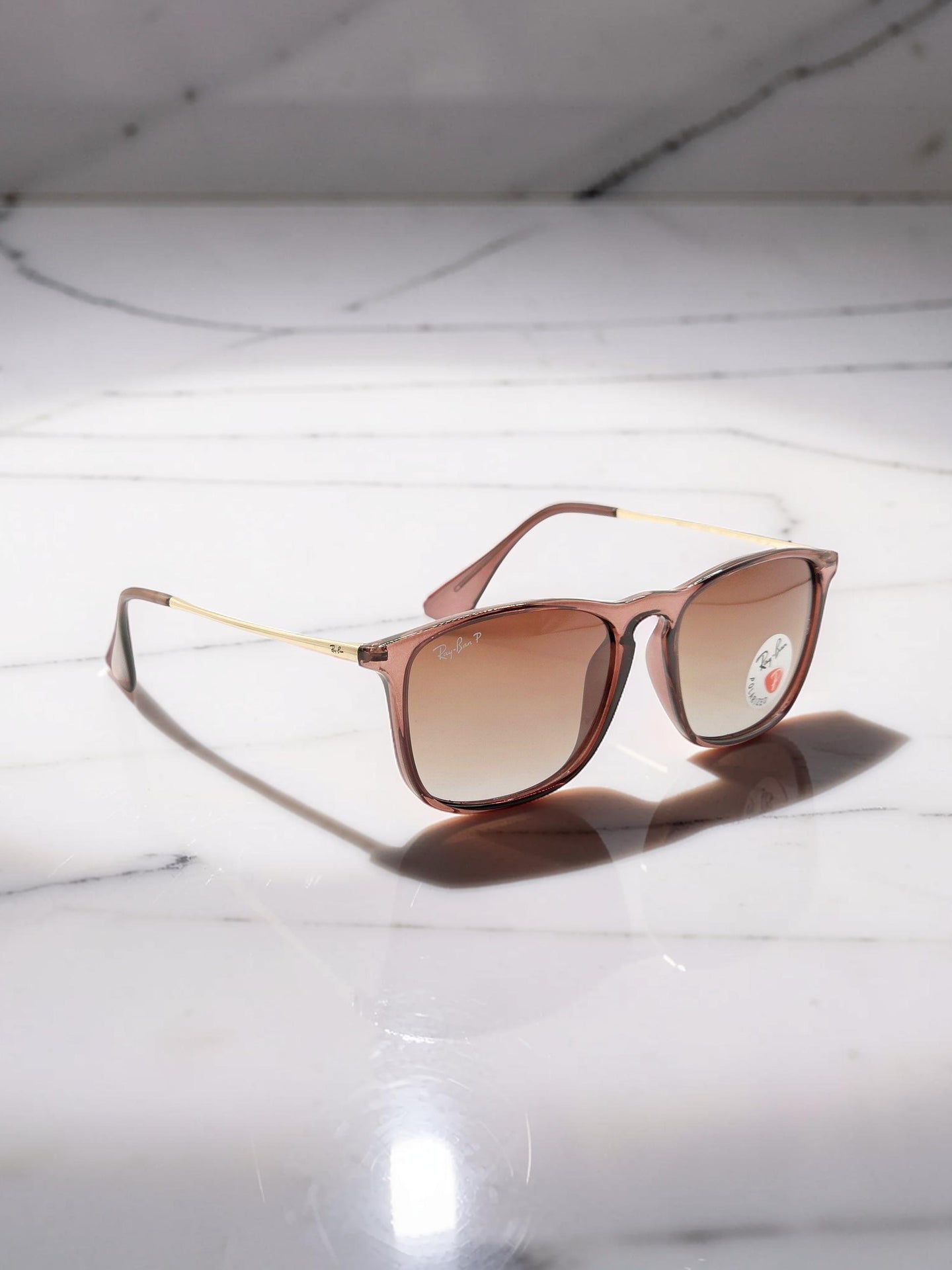Occhiali da Sole 4187 6593/T5 Marrone Transparent Lucido con Lenti Marroni Polarizzate