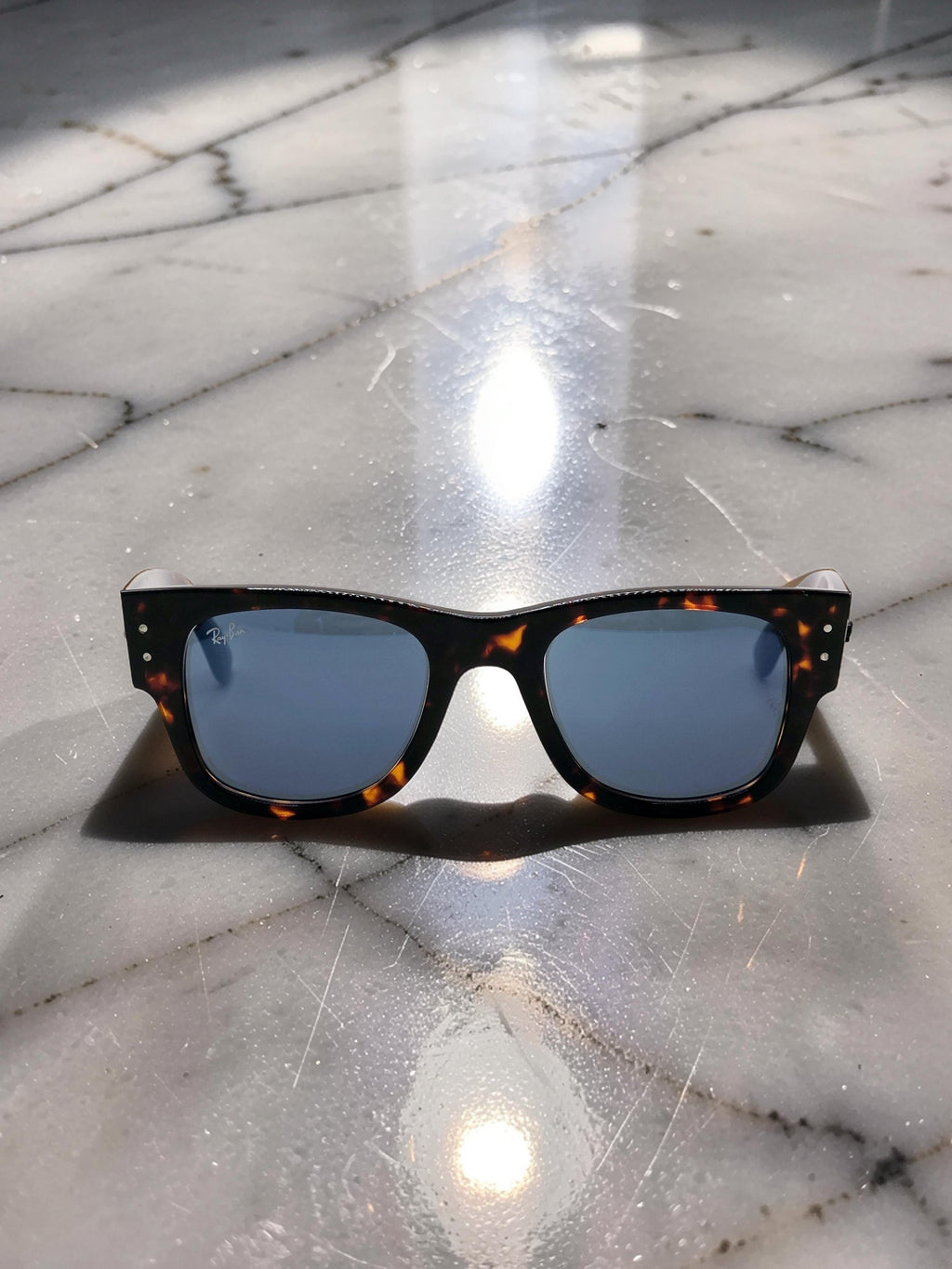 Occhiali da sole 0840S Mega 902/56 Tartarugato Lucido con Lenti Blu Taglia 51