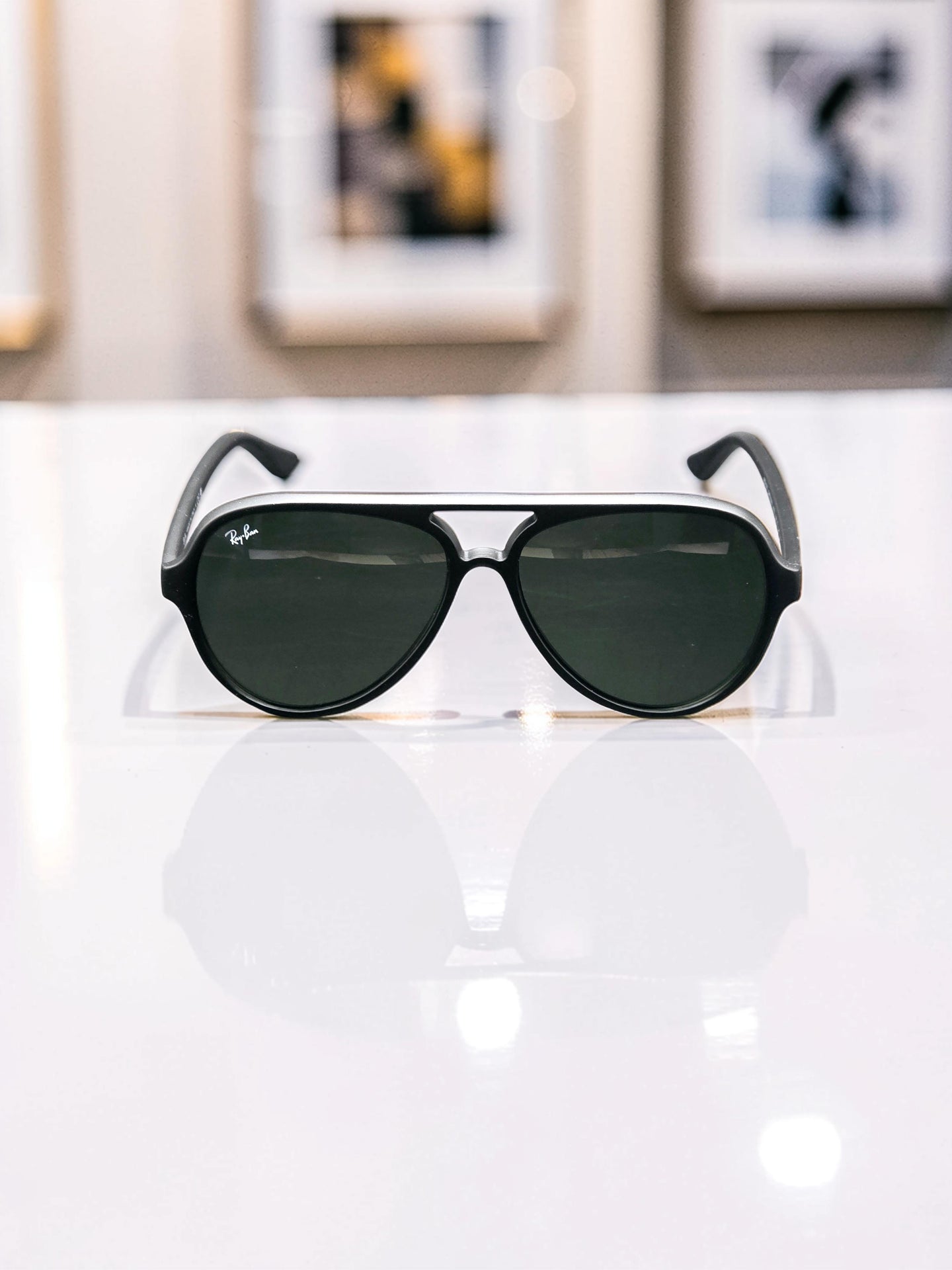 Occhiali da sole 4125 601S Nero Opaco con Lenti Verde Classico G-15 Taglia 59