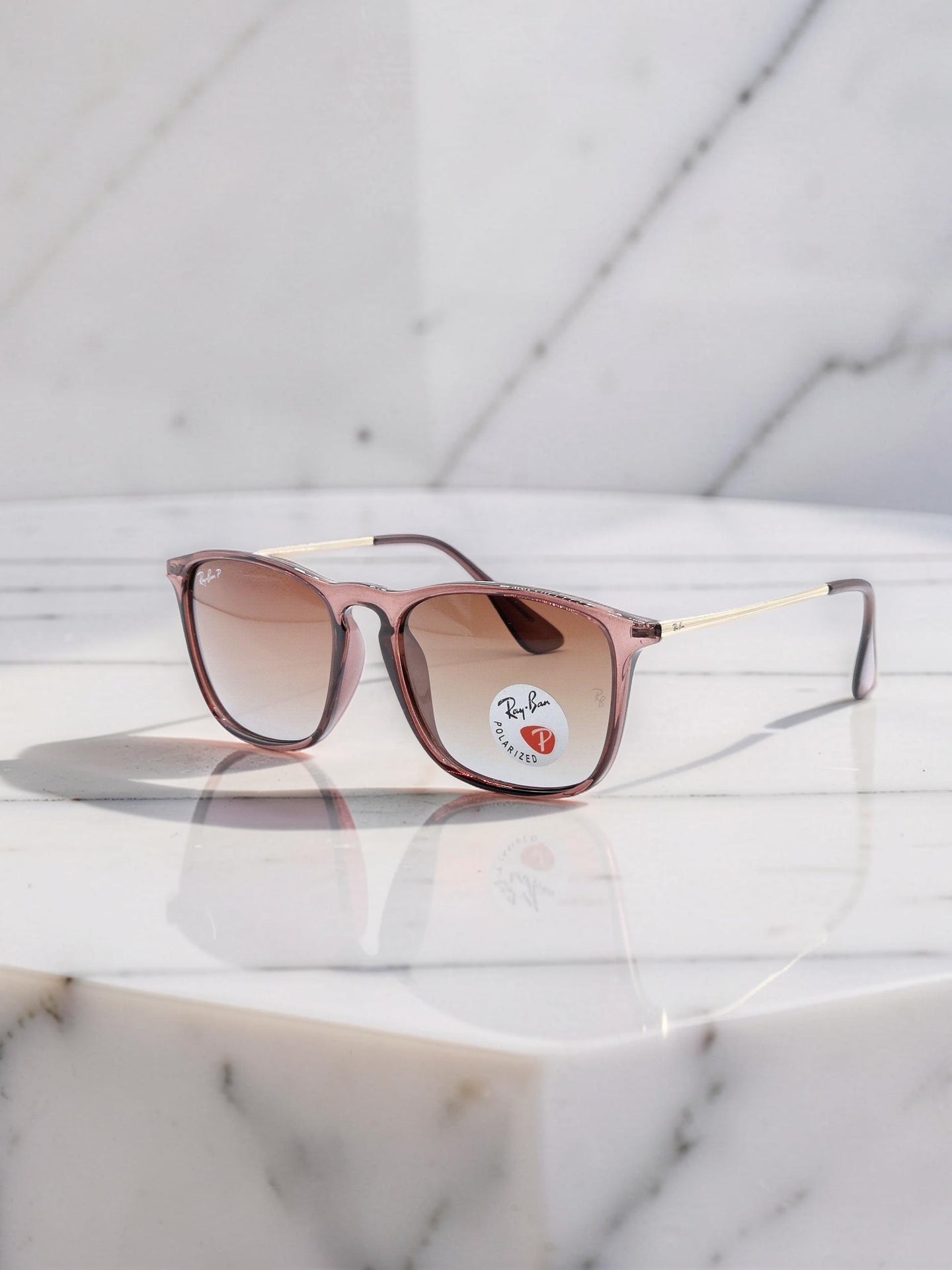 Occhiali da Sole 4187 6593/T5 Marrone Transparent Lucido con Lenti Marroni Polarizzate