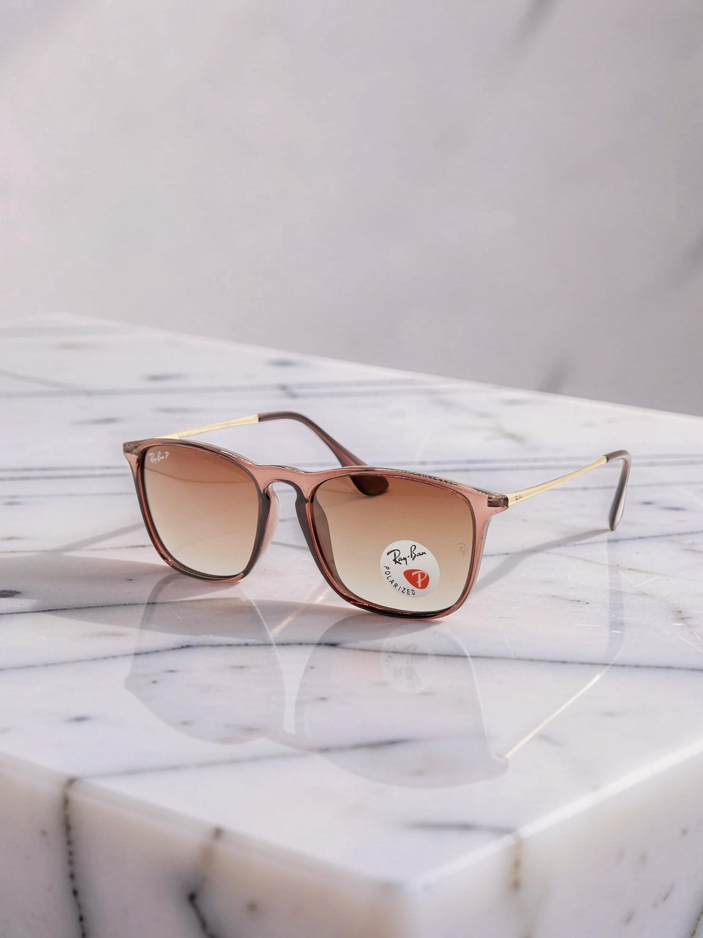 Occhiali da Sole 4187 6593/T5 Marrone Transparent Lucido con Lenti Marroni Polarizzate